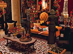 Lara Croft turned into a slave of huge futanari cock!