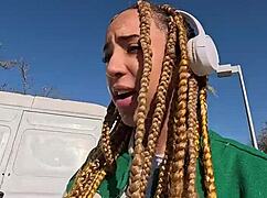 Yo, Ebony Luna Black spots me on the street and drags me home for ruthless fucking!