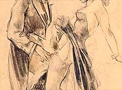 Vintage erotic illustration from antique anime