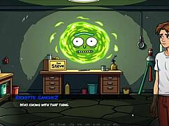 Morty's Sister Gives Fan Blowjob in Portal Porn Demoniums Parody Hentai Game Episode 3