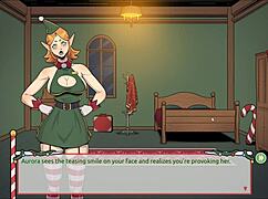 Naughty Elf Fucks Sexy Santa Wife in Xmas Hentai Game