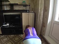 Girlfriend and Mature Friend in Homemade Video with Stockings and Panties