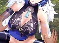 Yelan from Genshin Impact in anime style