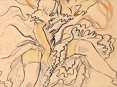 Vintage erotic illustration from antique anime