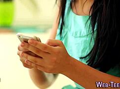 i'm tasting that flexible teen's tight pussy with my fingers and tongue