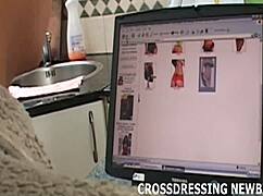 Black latina indulges in crossdressing as sissy slut with stockings, panties, and lingerie