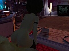 in this hentai parody, cass from big hero 6 gets pounded doggystyle