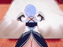 rem from re zero fucks that big boobs maid hard in this pov fantasy