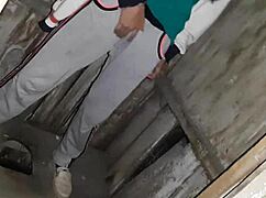 i caught my neighbor jerking in street toilet and joined her lesbian play.