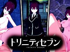 three animated hentai characters in a scene