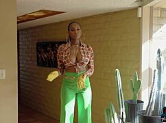 huge natural tits ebony playboy model nyla strips down completely.