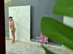 caught my sexy neighbor showering in the backyard after the beach