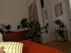 During movie night, I had sneaky quiet sex with athletic Jada Kai while my step-sis watched from the neighbors.