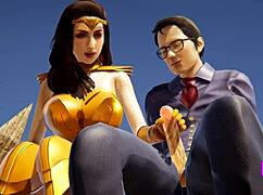 wonder woman gives her body to clark kent