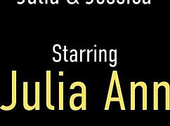 Big Titty Cougars Julia Ann and Jessica Jaymes Devour Wet Mature Pussy with Raw Desire.