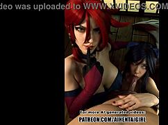 League of Legends Miss Fortune and Ahri Cosplay in Uncensored AI-Generated Hentai