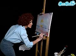 Big Tits Milf Ryan Keely Cosplays As Bob Ross And Gets Horny During Painting Tutorial