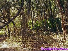 Petite teen facialized after rough doggystyle pounding