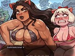 Pig Princess Enjoys Intense Beach Threesome Fun