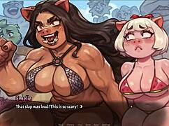 Pig Princess Enjoys Intense Beach Threesome Fun