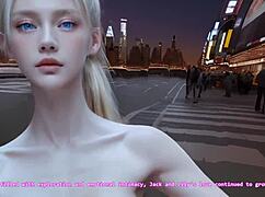 21yo blonde doll girl visits new york in hyper-realistic hentai joi video
