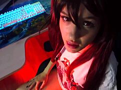 Hu Tao From Genshin Bent Over In Doggystyle Cosplay