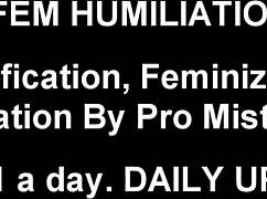 the sissy doll gets dressed in panties for femdom play