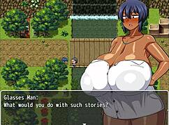Tanned Natsuki in Hentai Game Ep 3 Takes Naked Bath. Feels Amazing After Perverted Villager Chats.