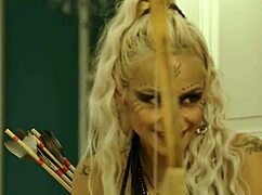 Blonde latina cosplay sex with tattoos and shaved pussy 😈