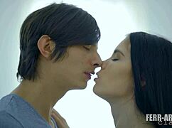 Tall Bombshell Licks Young Stud's Pussy