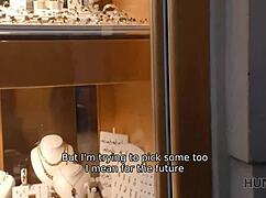 boy watches his slutty czech girl earn money with bent over doggystyle