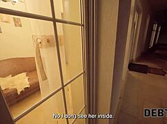 Blonde Skinny Girl with Small Tits Performs Janitorial Duty on Monster Black Cock!