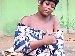 ebony babe gets oiled up and fucked by neighbor in garage 😏