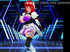 In this scene, the girl hero battles the monster lord