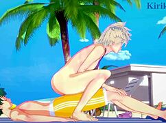 Himiko Toga with Mitsuki and Izuku in wild sex. This hentai action burns me up!