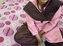 Desi College Student Banging in Uniform with Teacher