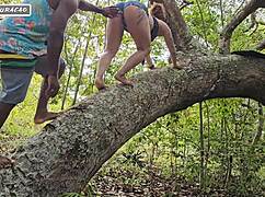 i use my brunette slut outdoors for interracial anal in nature