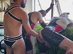 This trio dives into intense fisting and more in a wild gay encounter