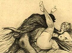 Vintage erotic illustration from retro cartoon styles