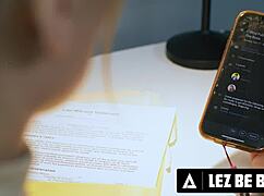 Lez be bad as pawg secretary Anna Claire Clouds gets drilled by femdom boss Casey Calvert with strap-on in office