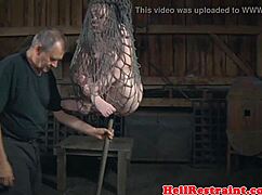 Hey, wanna watch this bound sub get whipped for punishment in close-up?