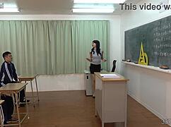 Japanese Teacher Schools Two Masochistic Students Hard