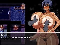 Oh Wow, Tanned Girl Natsuki Gives Handjob To Married Man In Bathroom During Hentai Game!