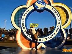 Sexy Legs Flash in Olympic Park