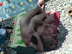 mature tanned couple fucking on beach under sun 😎