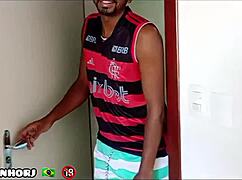 young neighbors fuck without condom, creampie fills black girl's shaved pussy