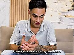 ebony milf stepmom rides stepson’s big cock hard in wild interracial banging with cum.