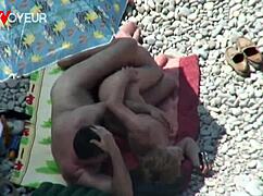 mature tanned couple fucking on beach under sun 😎