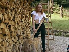 Tiny teen Kate Great strips naked outdoors for Playboy.