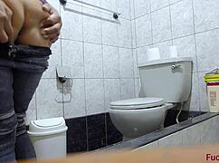 Best Tight Latin Ass Fucked in Bathroom with Anal Creampie